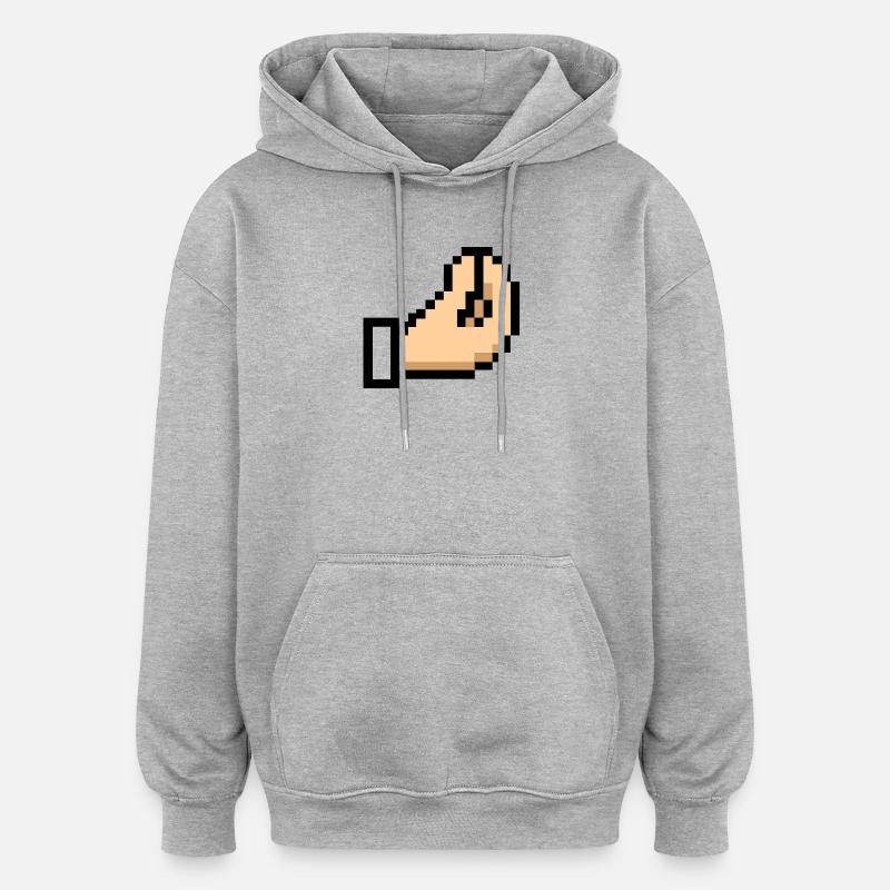 Pixel main curseur design Italia - Sweat à capuche oversize unisexe - gris chiné