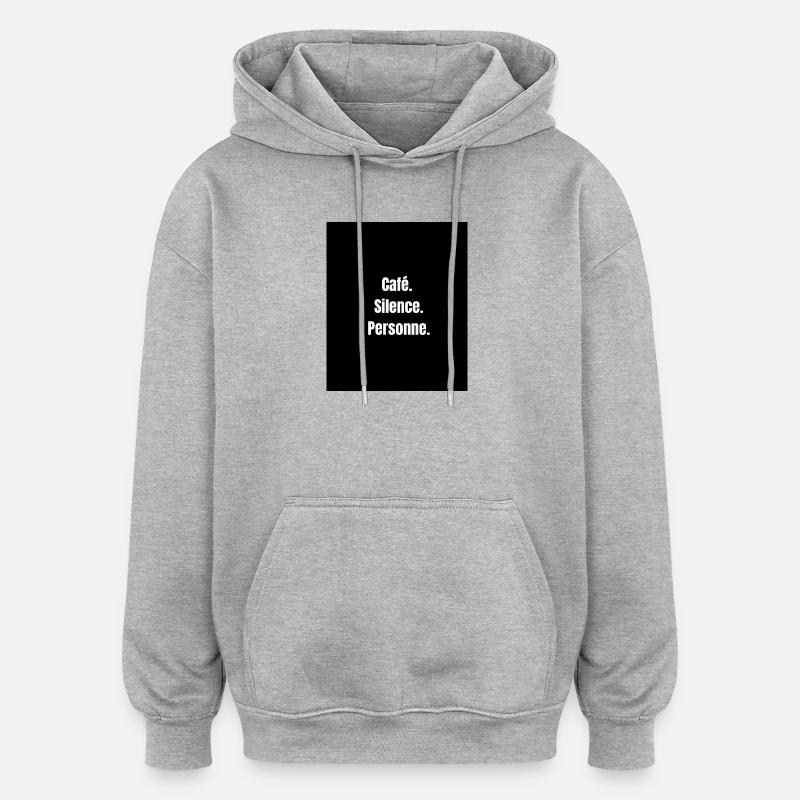Café + Silence – La recette parfaite - Sweat à capuche oversize unisexe - gris chiné
