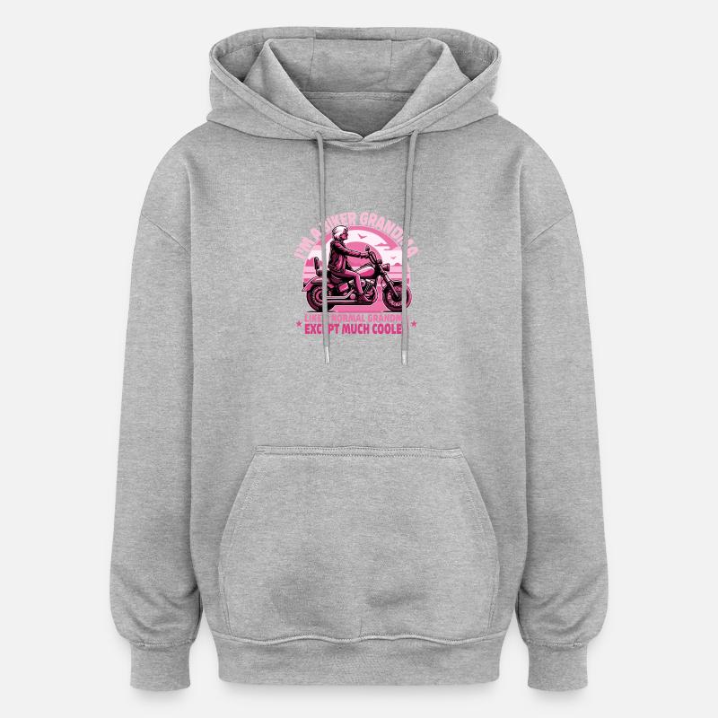 Conception audacieuse de grand-mère cavalière - Sweat à capuche oversize unisexe - gris chiné