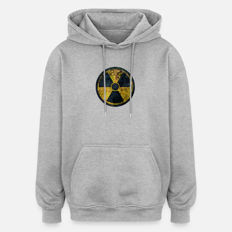 Radiation Warning Symbol - Oversized Unisex Hoodie - heather grey