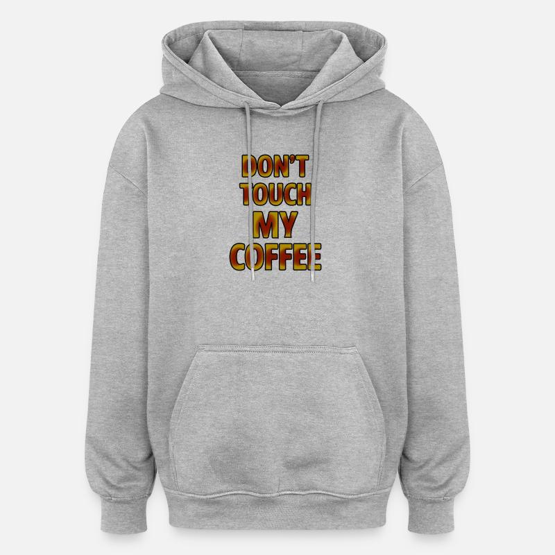 Graphique d’avertissement de café en gras - Sweat à capuche oversize unisexe - gris chiné