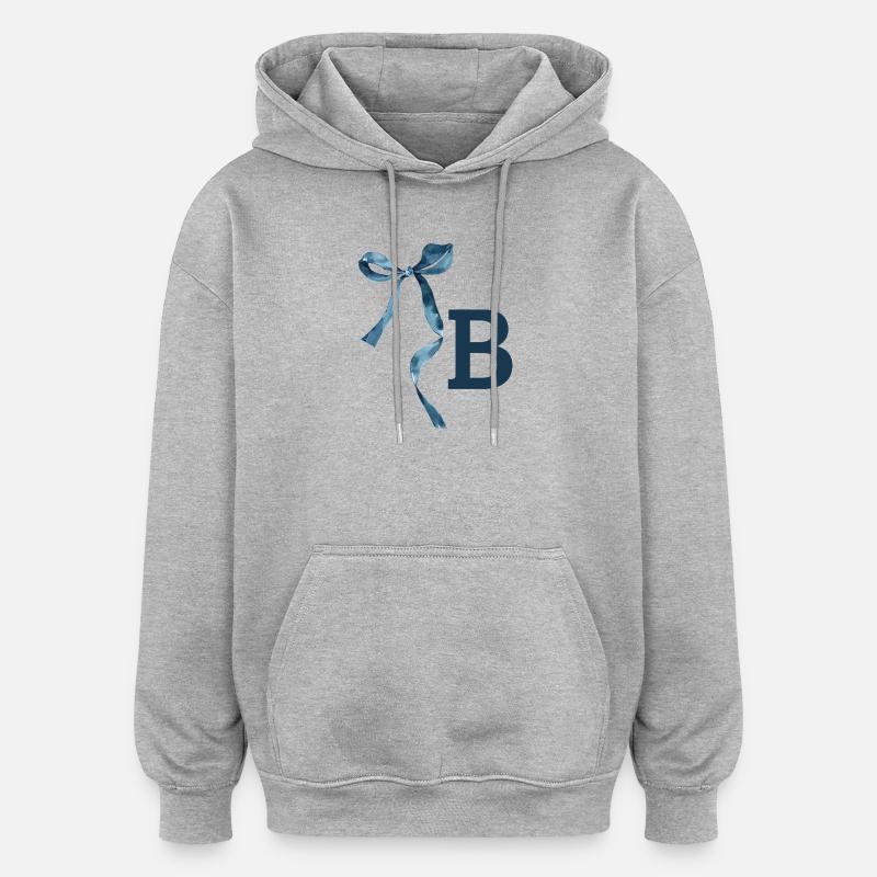 Monogram b gift idea - Oversized Unisex Hoodie - heather grey