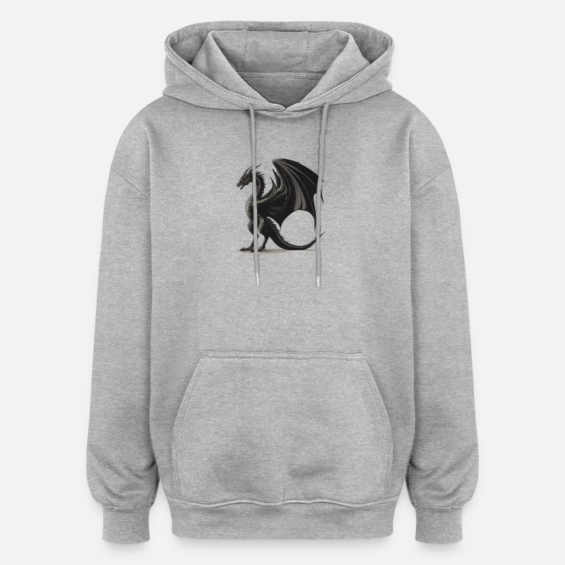 Dragon Dragon - Sweat à capuche oversize unisexe - gris chiné