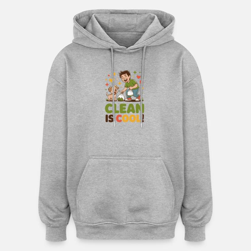 Conception de nettoyage écologique et lumineuse - Sweat à capuche oversize unisexe - gris chiné