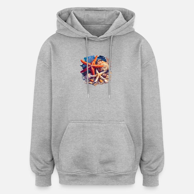 Seesterne Seestern - Oversized Unisex Hoodie - Grau meliert