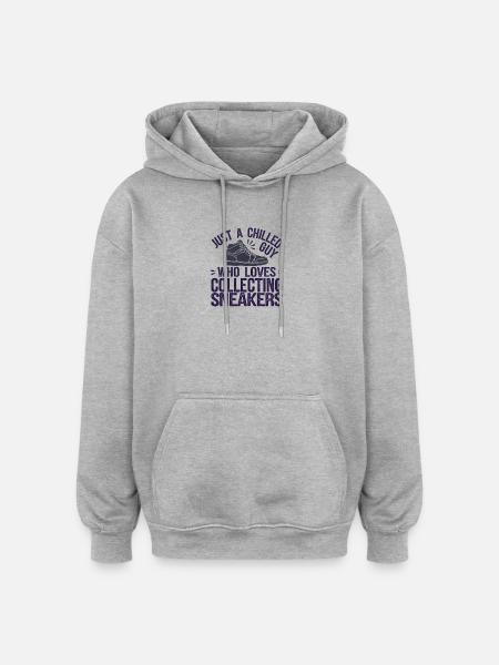 Imprimé collector de baskets décontractées - Sweat à capuche oversize unisexe - gris chiné