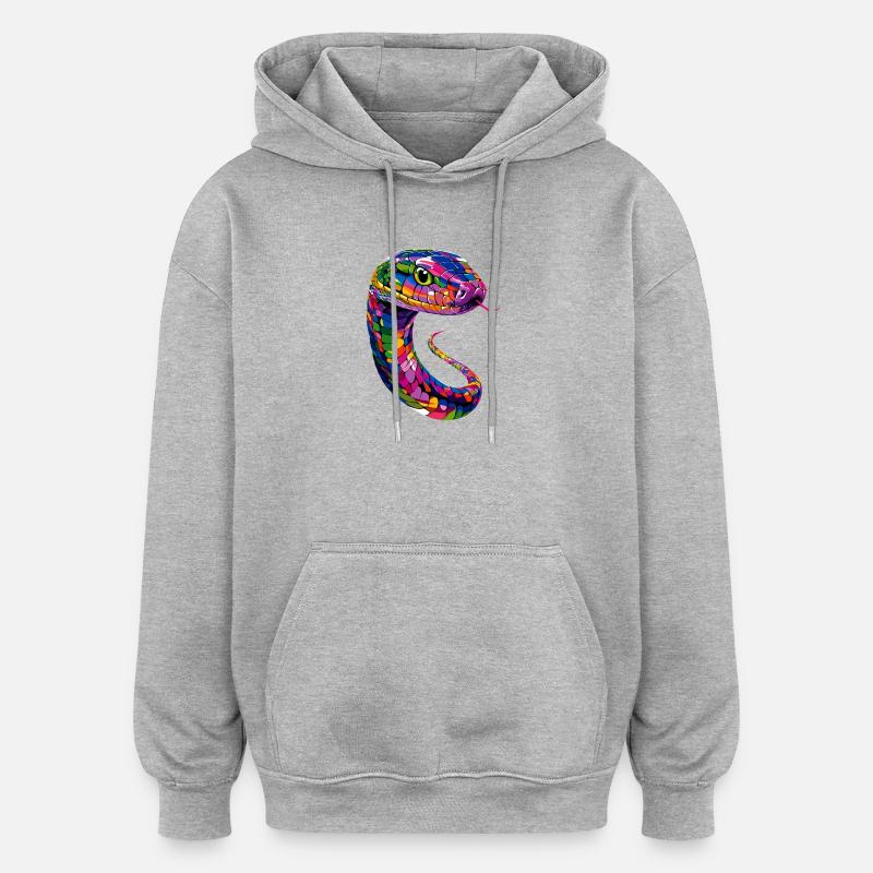 Schlange Python Kobra Klapperschlange Schlangen - Oversized Unisex Hoodie - Grau meliert