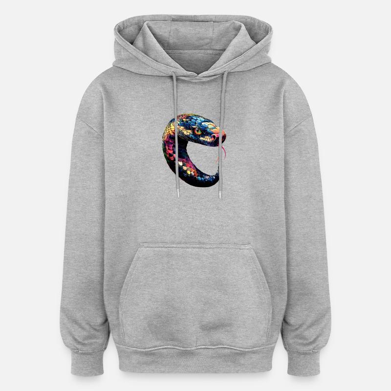 Schlange Python Kobra Klapperschlange Schlangen - Oversized Unisex Hoodie - Grau meliert