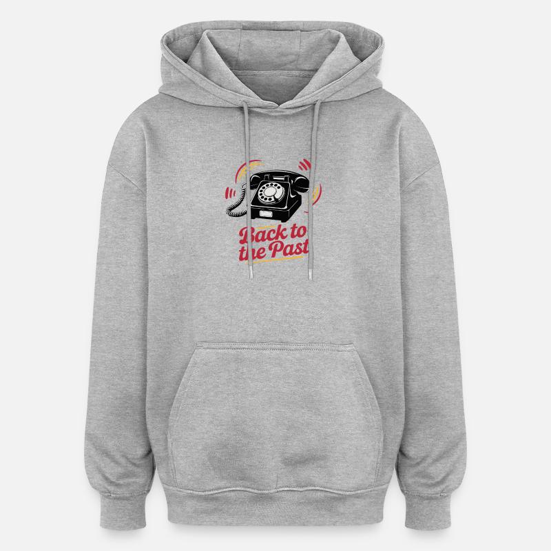 Retro Wählscheibentelefon Nostalgie Design - Oversized Unisex Hoodie - Grau meliert