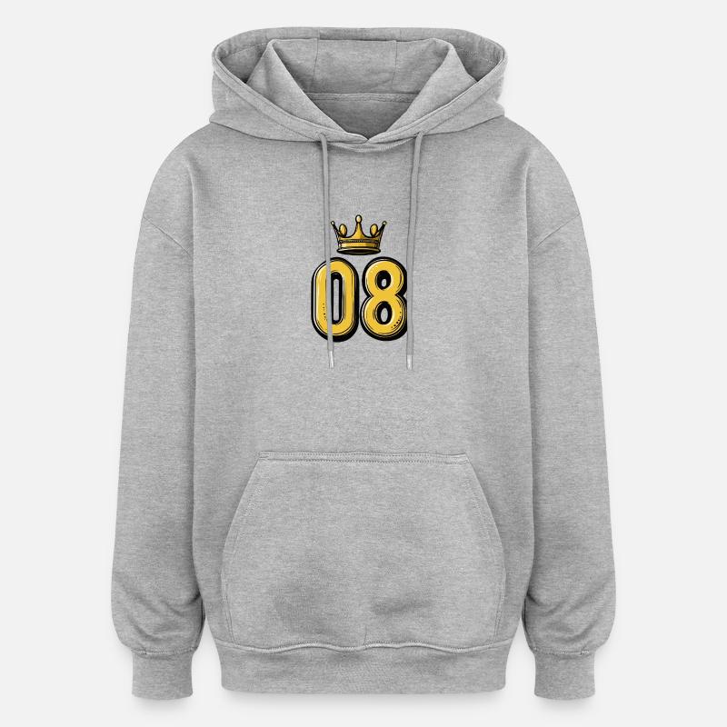 Couronne à 8 chiffres - Sweat à capuche oversize unisexe - gris chiné