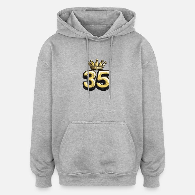 Couronne à 35 chiffres - Sweat à capuche oversize unisexe - gris chiné