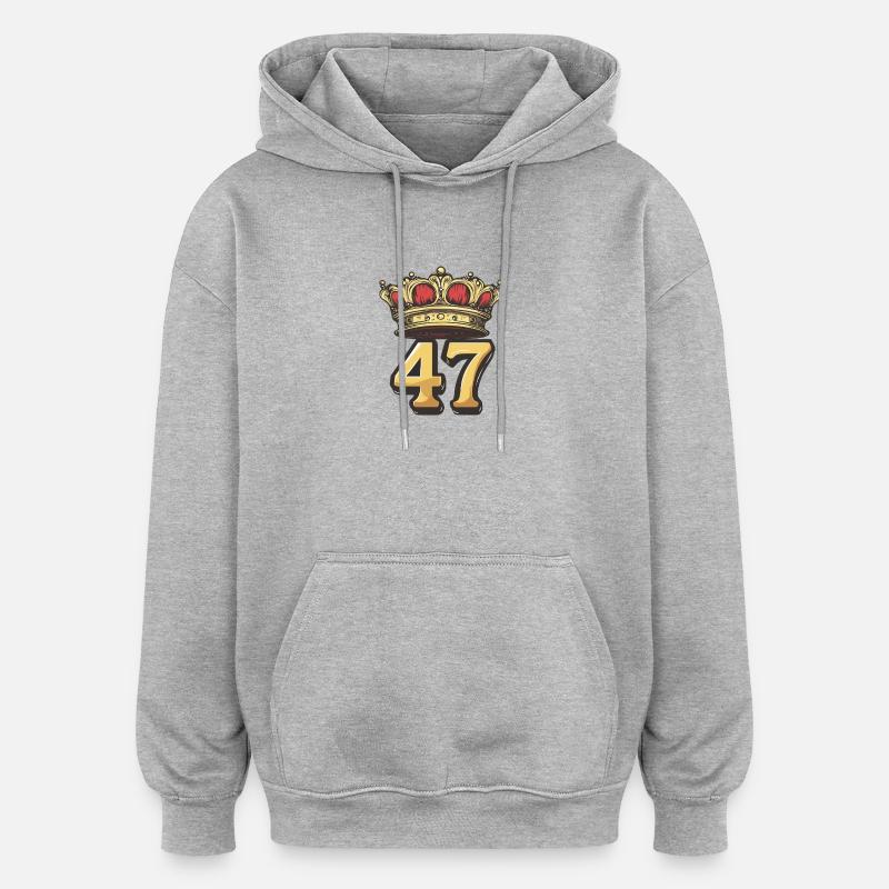 Couronne à 47 chiffres - Sweat à capuche oversize unisexe - gris chiné