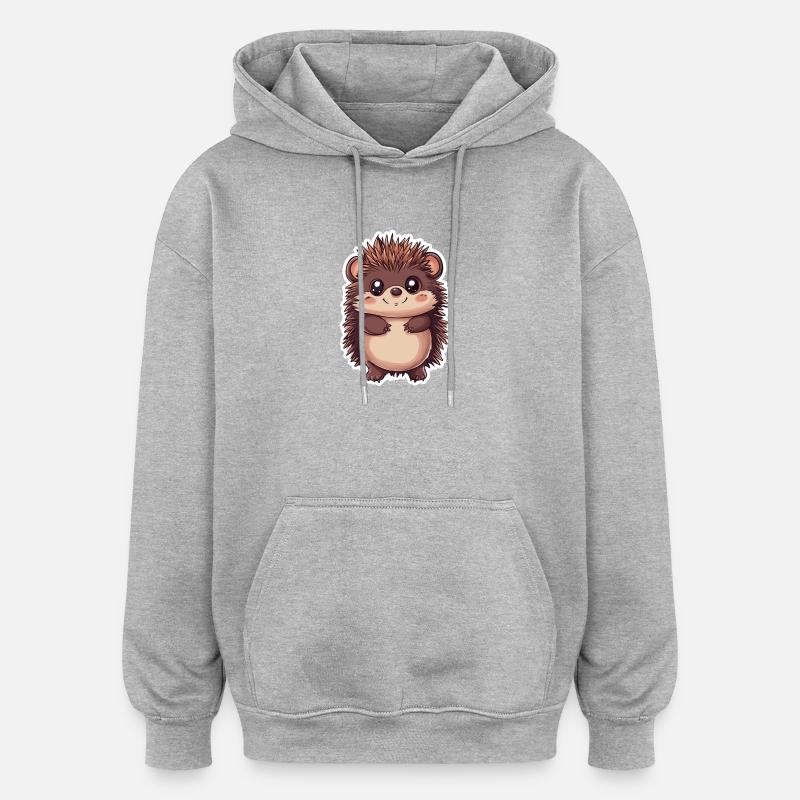 Igel - Oversized Unisex Hoodie - Grau meliert