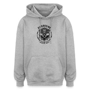 kickboxing - Oversized Unisex Hoodie - Grau meliert - Vorne - Noah (186cm)