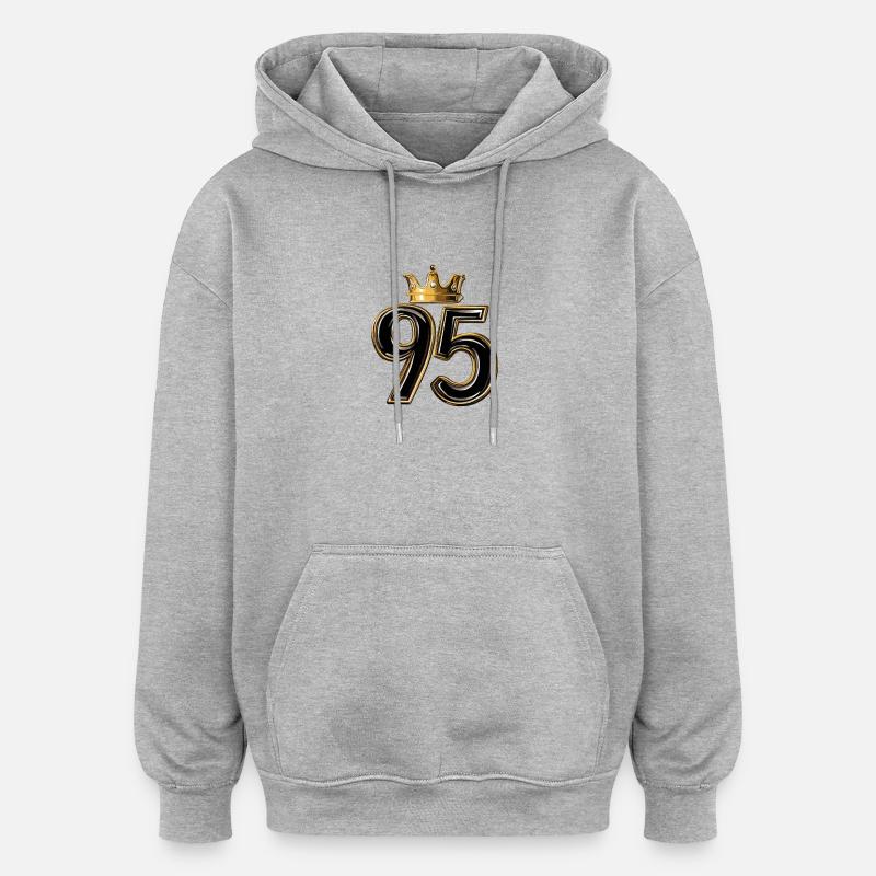Couronne à 95 chiffres - Sweat à capuche oversize unisexe - gris chiné