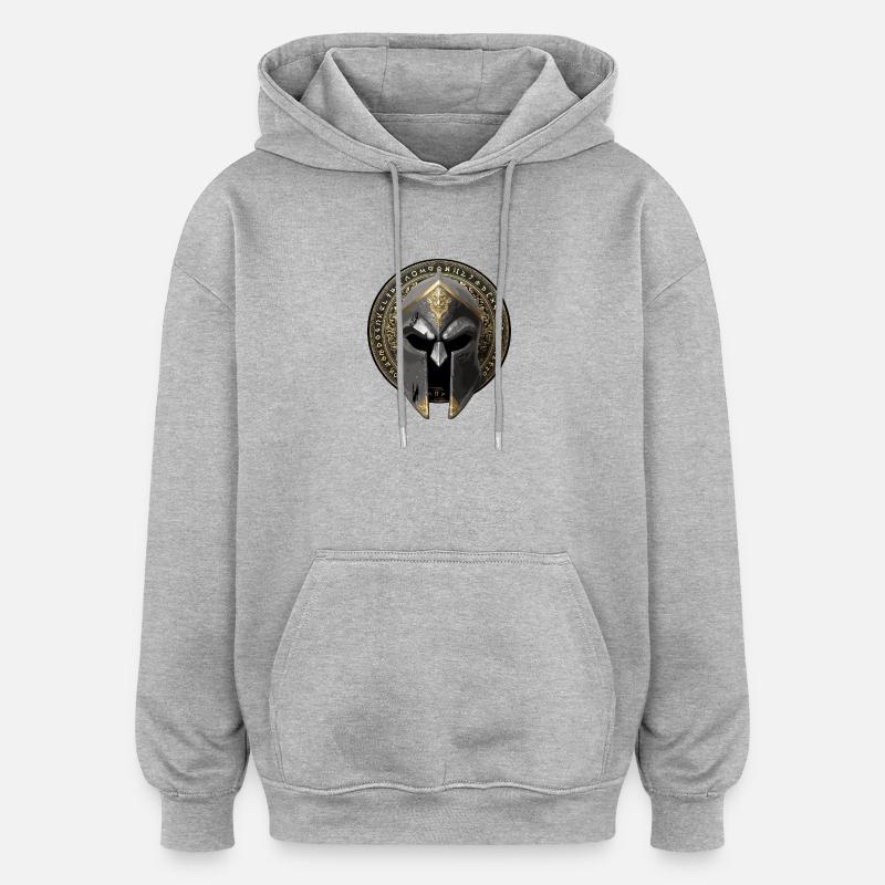 Casque Spartiate Gladiator - Sweat à capuche oversize unisexe - gris chiné