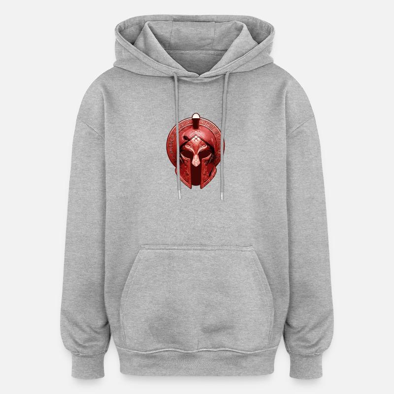Casque Gladiateur Grec Workout Sparta - Sweat à capuche oversize unisexe - gris chiné