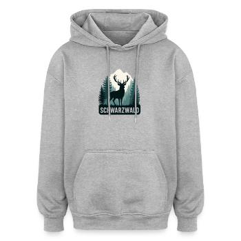 Schwarzwald - Oversized Unisex Hoodie - Grau meliert - Vorne - Noah (186cm)