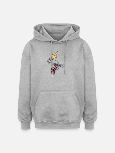 Abenteuer Affe - Oversized Unisex Hoodie - Grau meliert