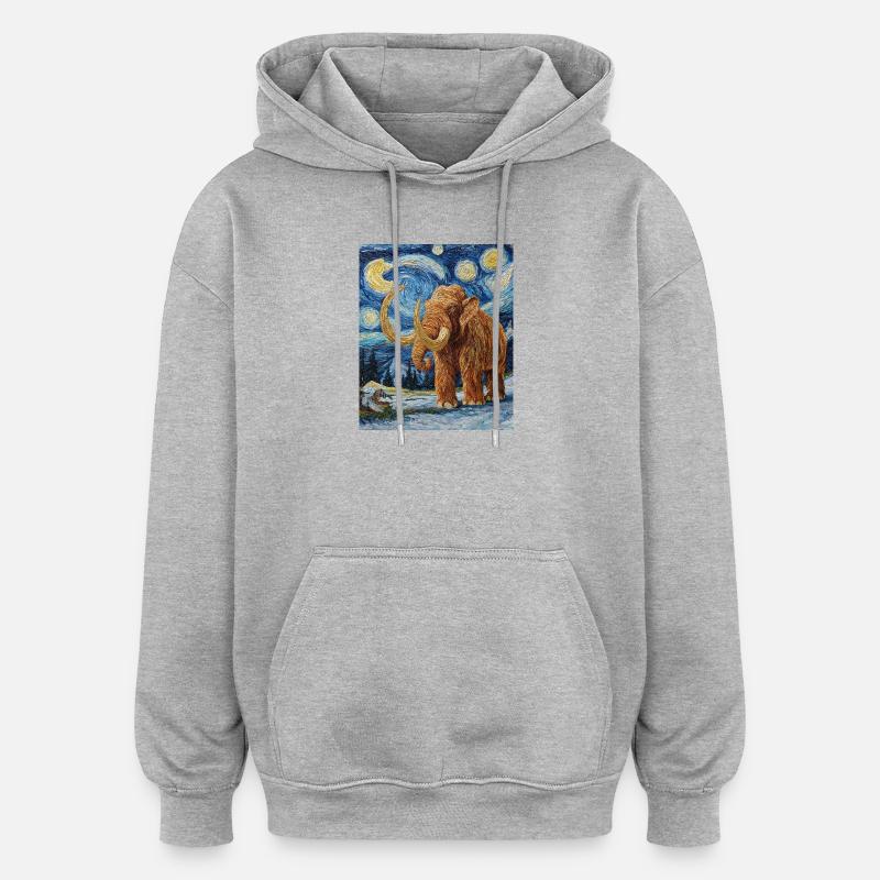 Mammoth Van Gogh Starry Night - Oversized Unisex Hoodie - heather grey