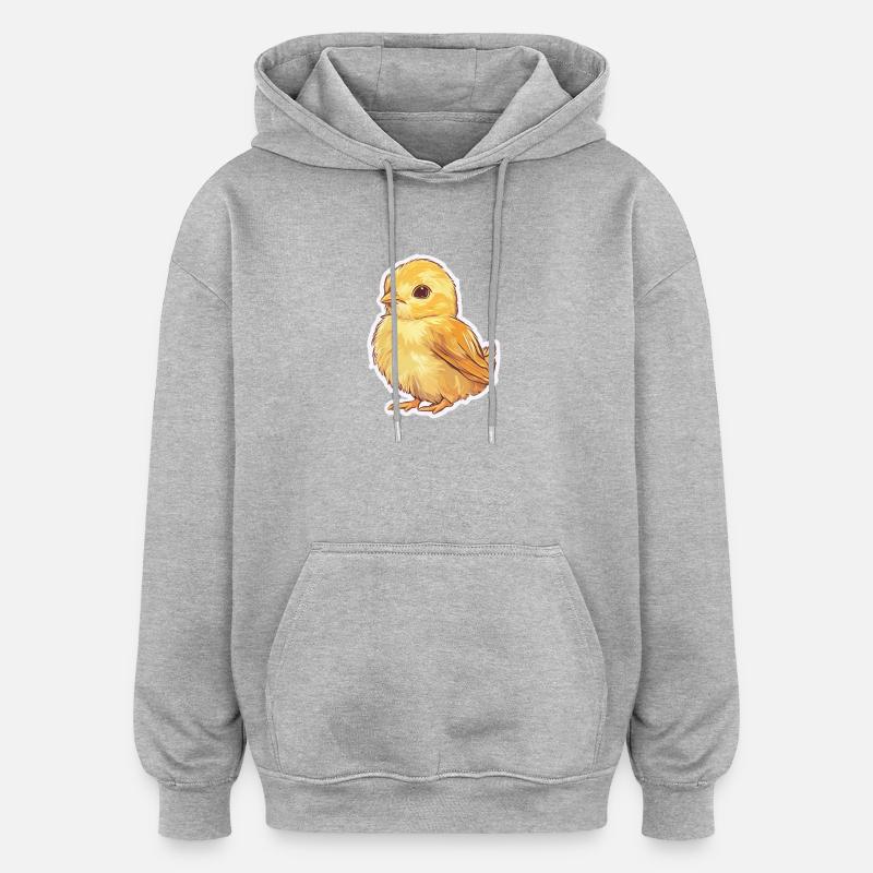 Poussin - Sweat à capuche oversize unisexe - gris chiné