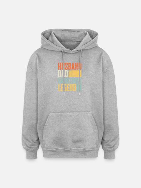 Husband Dad Handyman Legend Retro Craftsman - Oversized Unisex Hoodie - heather grey