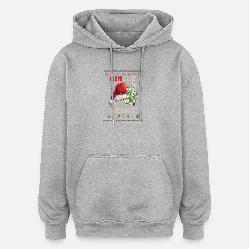 Gingle Bells Père Noël Siroter - Sweat à capuche oversize unisexe - gris chiné
