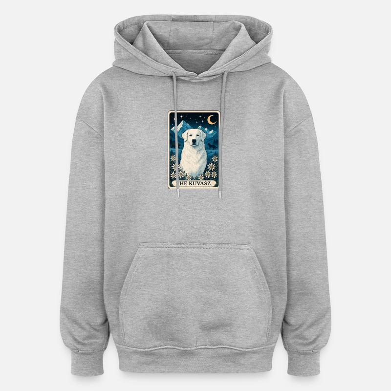 Kuvasz - Sweat à capuche oversize unisexe - gris chiné