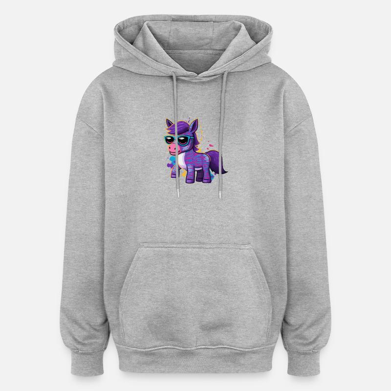 Reiterin Pony Farbenfrohes Pferd - Oversized Unisex Hoodie - Grau meliert