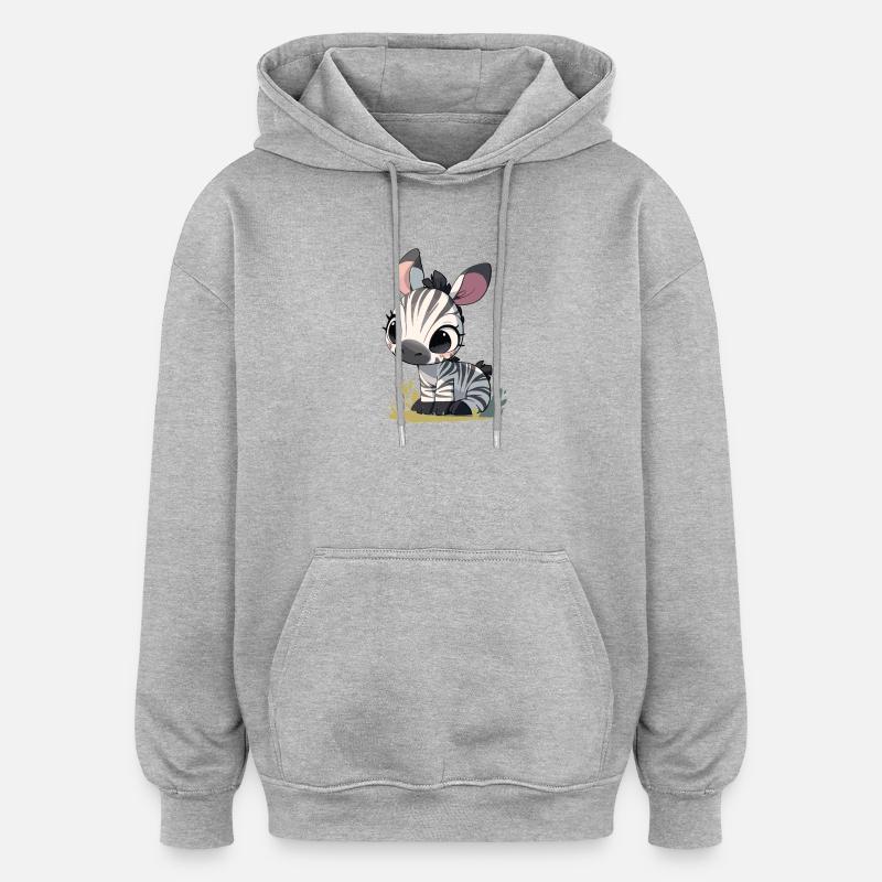 Zèbres Zèbre - Sweat à capuche oversize unisexe - gris chiné