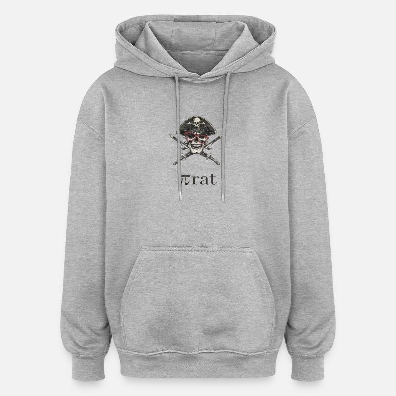 Squelette de pirate avec des lunettes - Sweat à capuche oversize unisexe - gris chiné