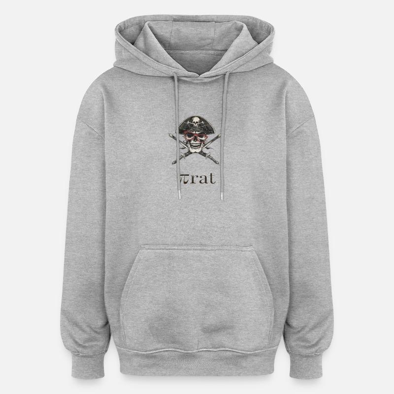 Nerd Pirate – Clever Minds Hijack Better - Oversized Unisex Hoodie - heather grey