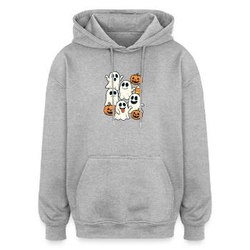 Halloween Geister & Gespenster Outfit Geister - Oversized Unisex Hoodie - Grau meliert - Vorne - Noah (186cm)