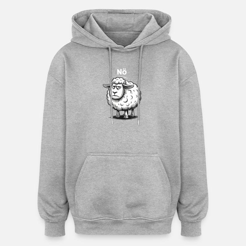 Basse-Autriche – Grumpy Sheep Humour Design - Sweat à capuche oversize unisexe - gris chiné