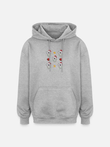 Koala Christmas Winter Animals Koalas - Oversized Unisex Hoodie - heather grey