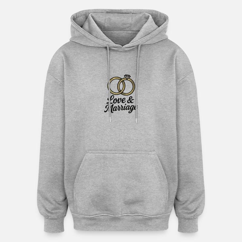Liebe & Ehe Trauringe - Liebe & Ehe - Oversized Unisex Hoodie - Grau meliert