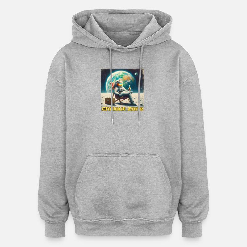 Astronaute de la zone de détente - Sweat à capuche oversize unisexe - gris chiné