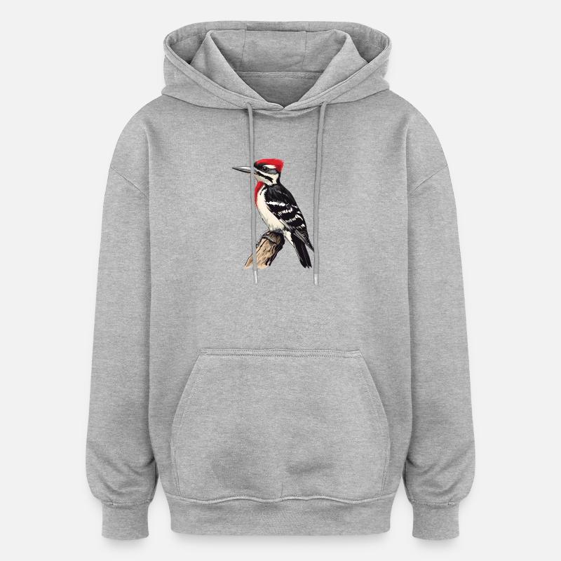 Pic Pic - Sweat à capuche oversize unisexe - gris chiné