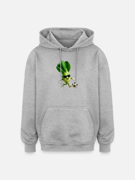 Pak Choi Fußball - Oversized Unisex Hoodie - Grau meliert
