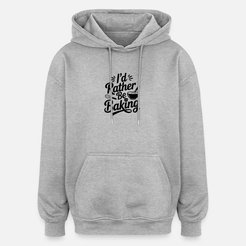 Je préfère cuisiner - Sweat à capuche oversize unisexe - gris chiné