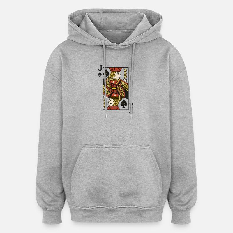 Impression d’art de carte Knight Joker - Sweat à capuche oversize unisexe - gris chiné