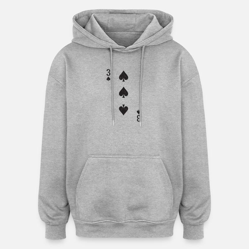 Trois bêches - Sweat à capuche oversize unisexe - gris chiné