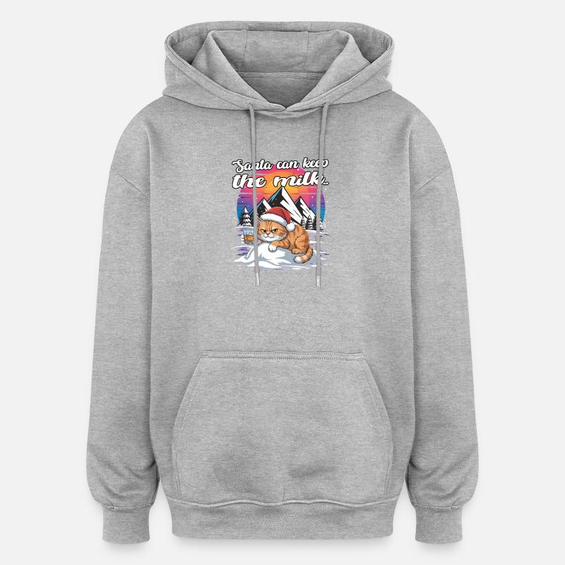 Père Noël drôle Noël avec dicton - Sweat à capuche oversize unisexe - gris chiné