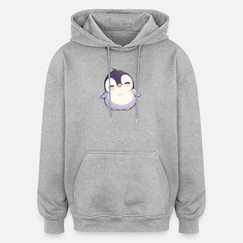 Pingouins Pingouin - Sweat à capuche oversize unisexe - gris chiné