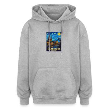 Magdeburg - Oversized Unisex Hoodie - Grau meliert - Vorne - Noah (186cm)