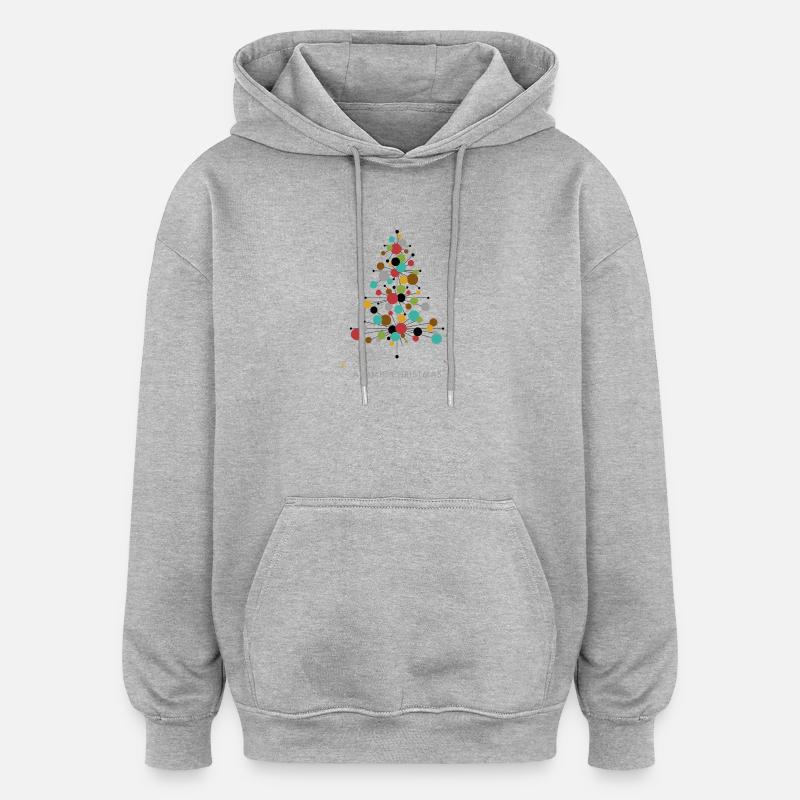 Atomic Christmas – Retro Weihnachtsbaum Design - Oversized Unisex Hoodie - Grau meliert