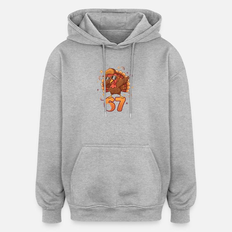 Capuchon à rainure Turkey 67 - Sweat à capuche oversize unisexe - gris chiné