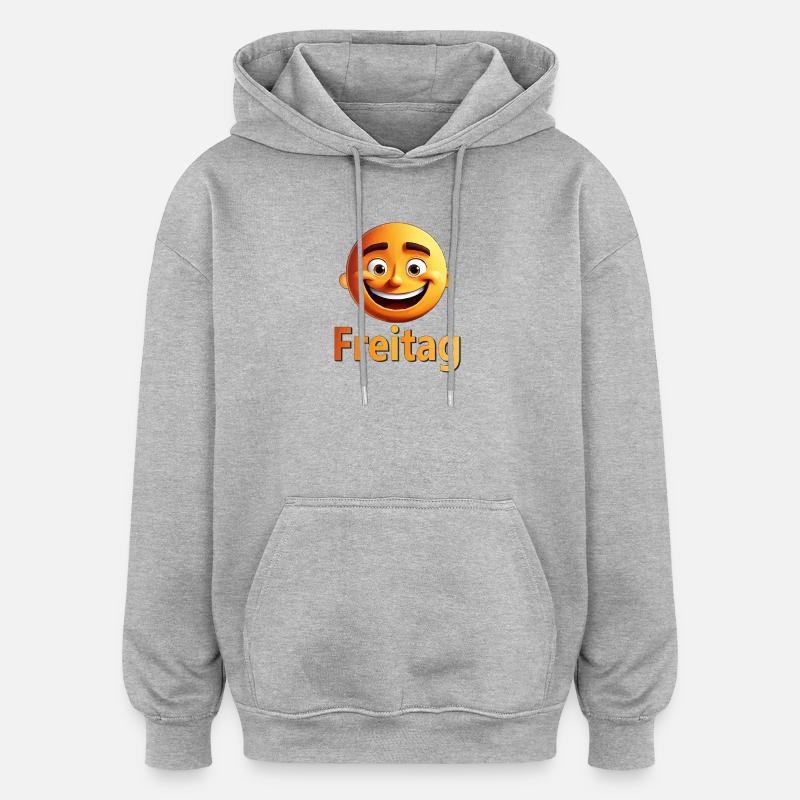 Vendredi - Sweat à capuche oversize unisexe - gris chiné