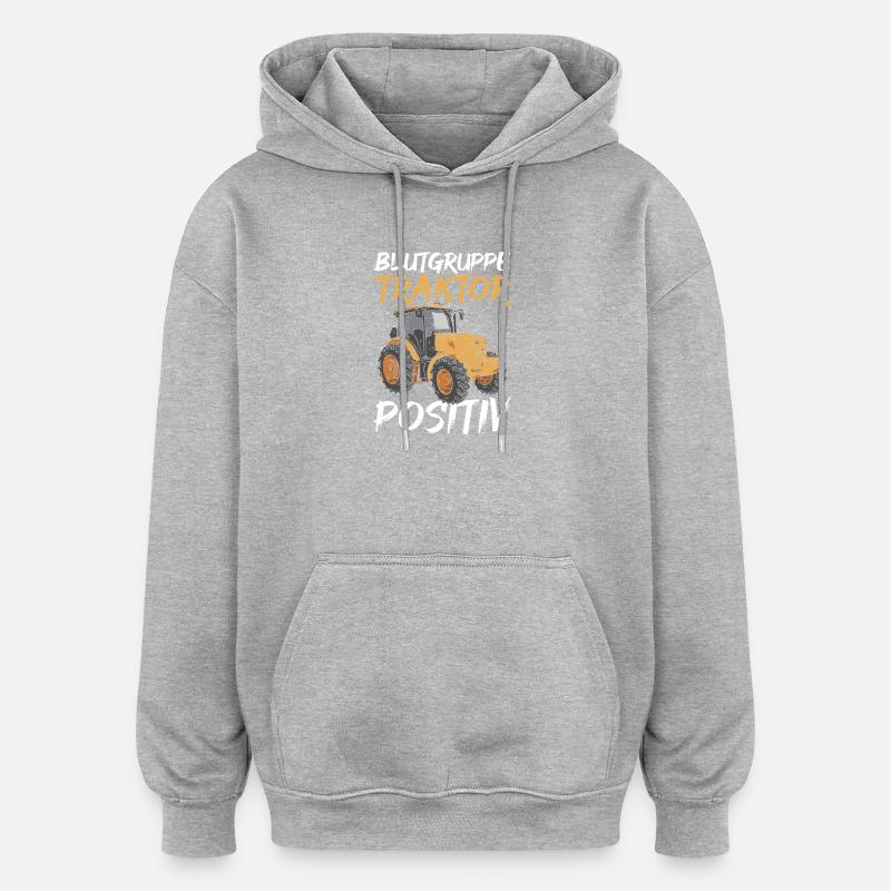 Landwirt Bauernhof Farmer Bauer Traktor - Oversized Unisex Hoodie - Grau meliert