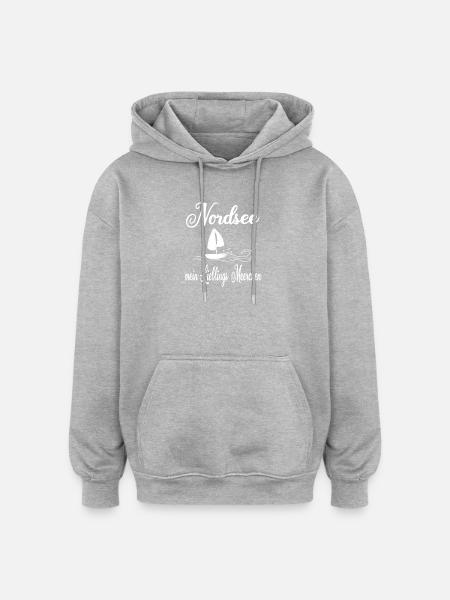 Nordsee Lieblingsmeerchen - Oversized Unisex Hoodie - Grau meliert